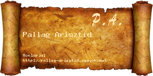 Pallag Arisztid névjegykártya
